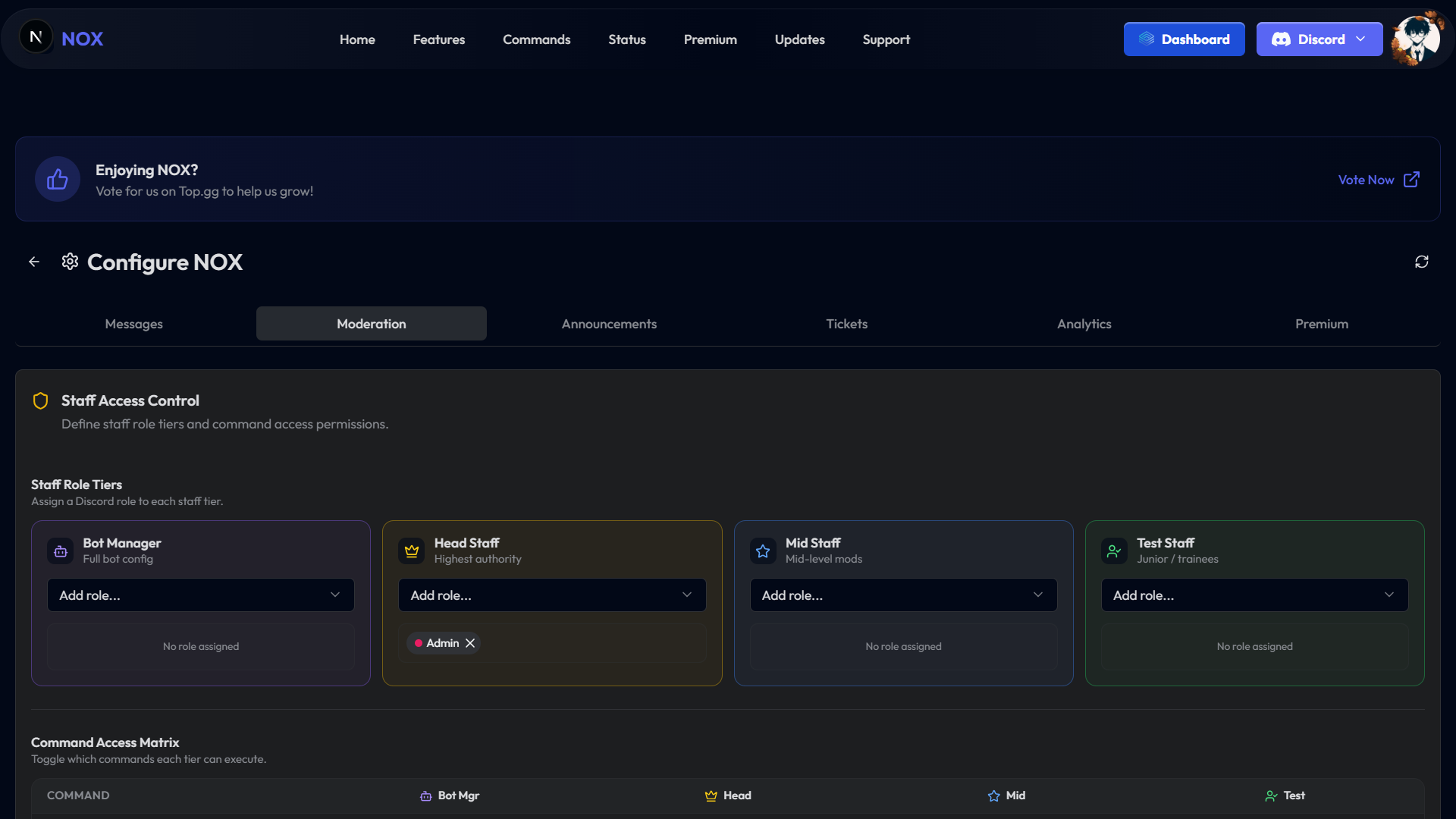 Warnings & Moderation Commands preview