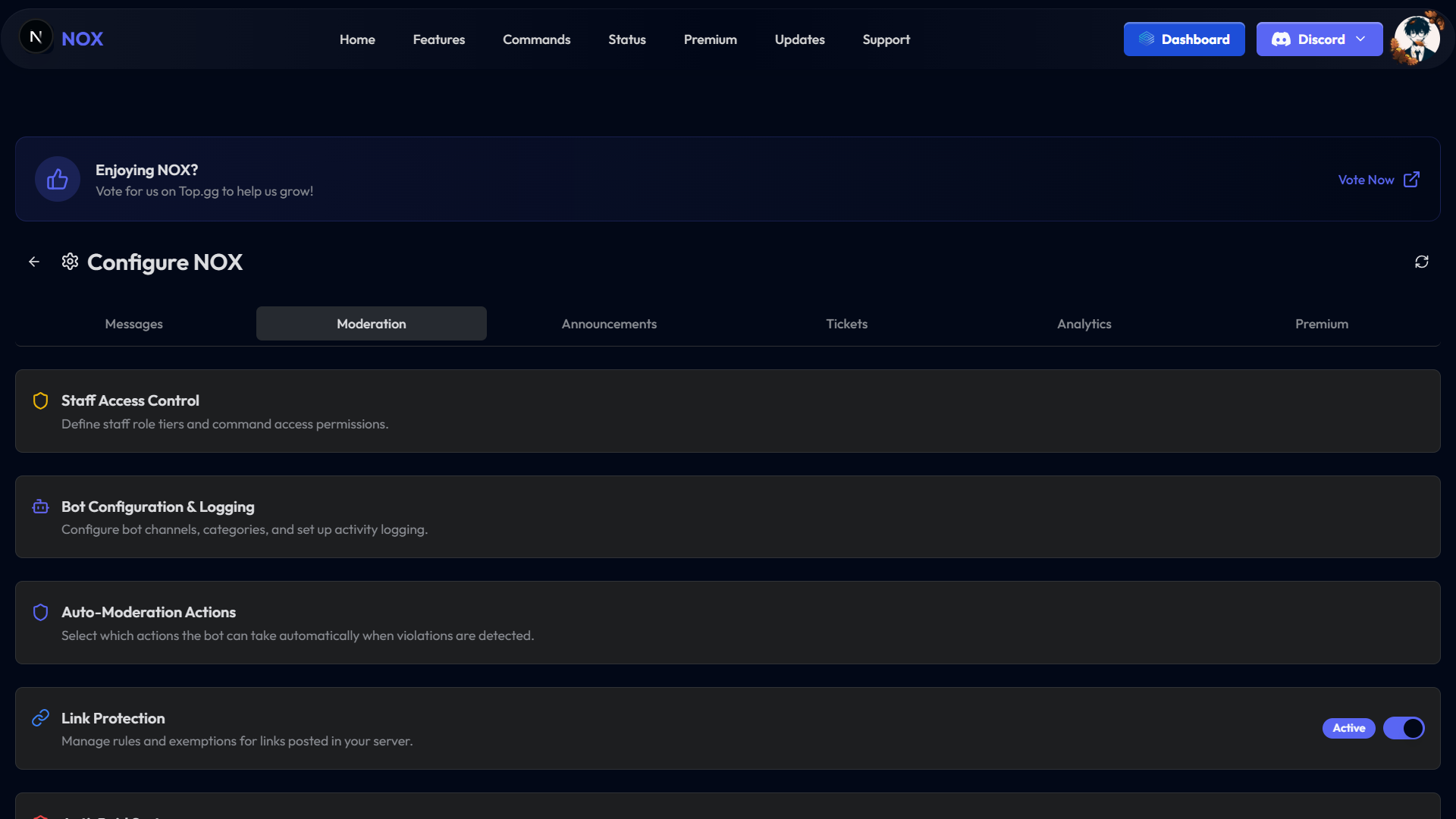 Settings preview